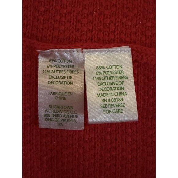 Lilly Pulitzer Tatum Red Metallic Tasseled Women’s Open Cardigan Size Small - Picture 7 of 9